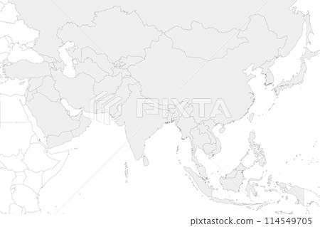 Blank Political Asia Map vector illustration isolated in white background. Editable and clearly labeled layers. Blank Political Asia Map vector illustration isolated in white background. Editable and clearly labeled layers. 114549705