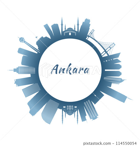 Ankara skyline with colorful buildings.  114550054