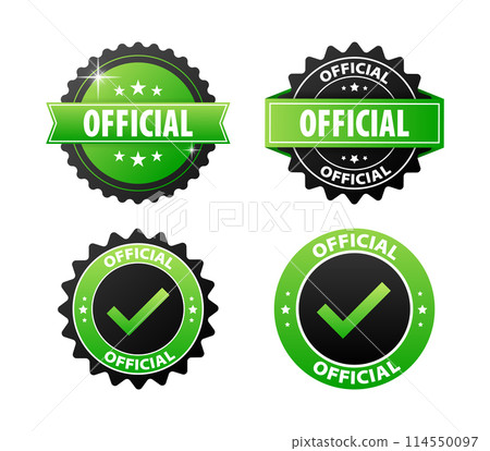 Official stickers, green and black label on white background 114550097