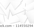 Abstract gradient white triangles template design with gradient white and grey pattern  114550294