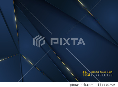 Abstract luxury gold template with classic gradient blue template decoration  114550296