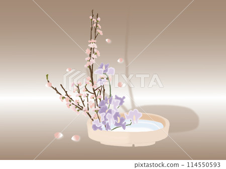 櫻花和甜豌豆的插花 114550593