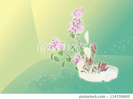 丁香和丁香花，彩色插花 114550600