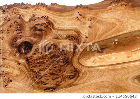 Texture of elm burl slab table top Texture of elm burl slab table top 114550648