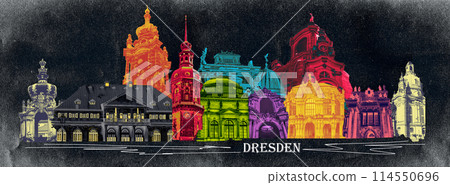 Collage of landmarks of Dresden, Germany. Collage of landmarks of Dresden, Germany. 114550696