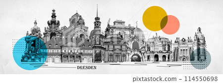 Collage of landmarks of Dresden, Germany. Collage of landmarks of Dresden, Germany. 114550698