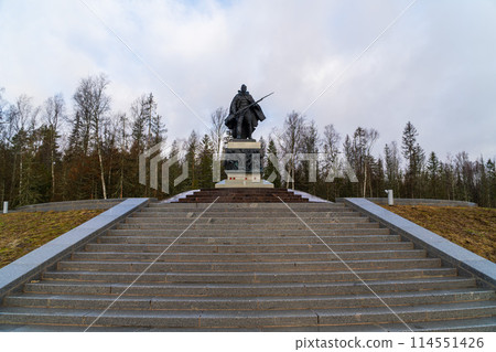 March 22, 2024. Russia. Leningrad region. Monument to those who died in the defense of the Fatherland. 114551426