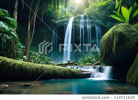 Tropical Tranquility: Discovering the Enchanting Waterfalls of Asian Wilderness 114551620