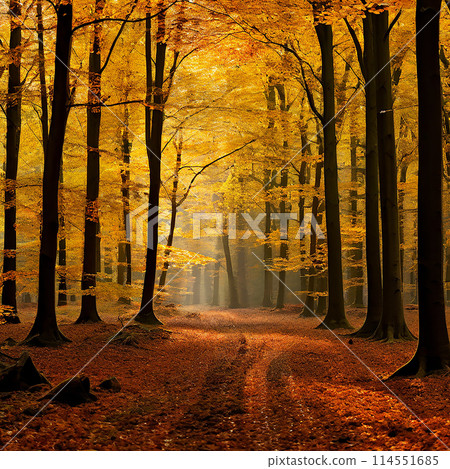 Fall's Splendor: Vibrant Forests of De Hoge Veluwe National Park 114551685