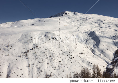 French Alp slope with ski lift 114552466