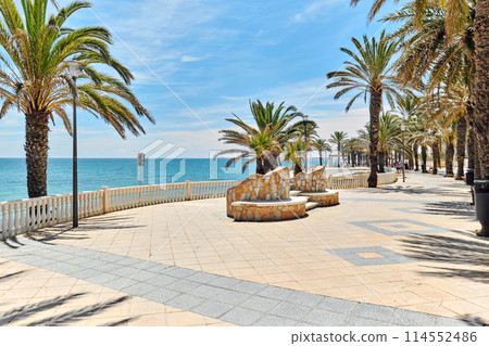 Seafront promenade of Torre de la Horadada. Costa Blanca, Spain 114552486