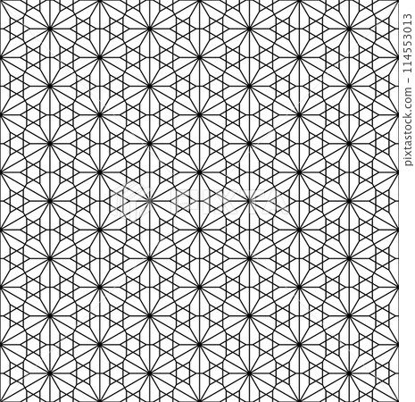 Seamless traditional Japanese ornament Kumiko.Black color lines. 114553013