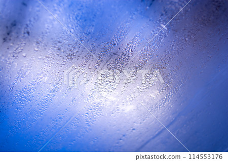 Condensation on the window. Raindrops on the glass. Abstract background. 114553176
