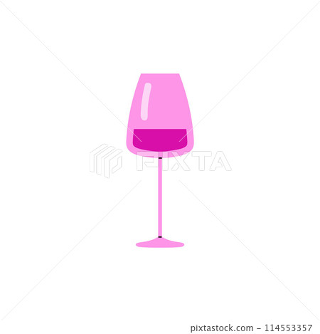 Vector icon of wine in a glass in a flat style on a white background. 114553357