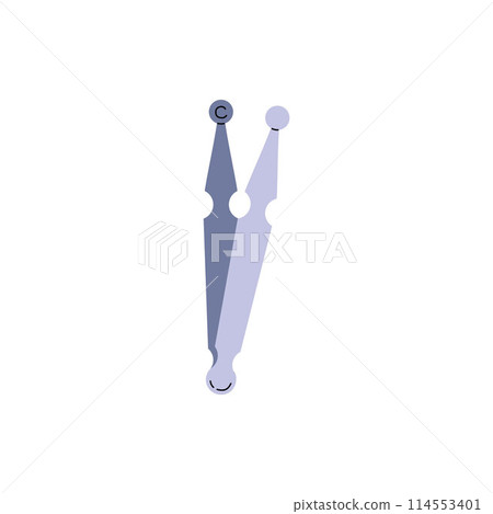 Vector illustration of medical bead holding pliers made of steel on a white background Vector illustration of medical bead holding pliers made of steel on a white background 114553401