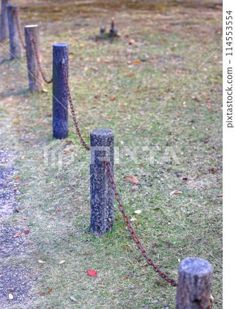 Concrete fence made to look like wood along the Canalside walkway. 114553554
