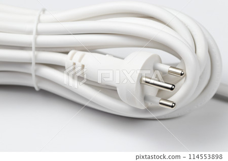 3 pin power cord type o for computer and electrical appliance, Electrical plugs, power plugs isolated on white background. 3 pin power cord type o for computer and electrical appliance, Electrical plugs, power plugs isolated on white background. 114553898