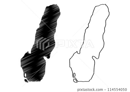 Lake Cameron (Canada, United States, North America, us) map vector illustration, scribble sketch Cameron map 114554050