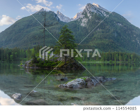 View of Hintersee lake in Berchtesgaden National Park Bavarian Alps, Germany View of Hintersee lake in Berchtesgaden National Park Bavarian Alps, Germany 114554085