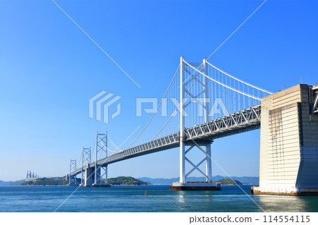 [香川縣] 從瀨戶大橋紀念公園看到的春天的瀨戶大橋 114554115