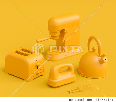 Electric kitchen appliances and utensils for making culinary on monochrome Electric kitchen appliances and utensils for making culinary on monochrome 114554173