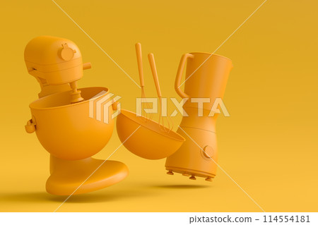 Electric kitchen appliances and utensils for making culinary on monochrome Electric kitchen appliances and utensils for making culinary on monochrome 114554181