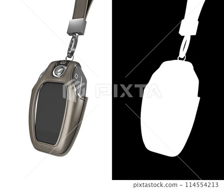 Car remote control key in lather case realistic 3d render with alpha Car remote control key in lather case realistic 3d render with alpha 114554213