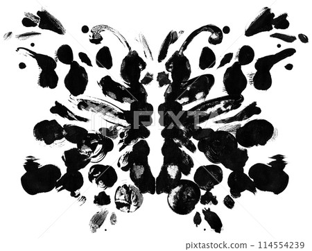 Mirror symmetrical black spots. Isolated on white background Mirror symmetrical black spots. Isolated on white background 114554239
