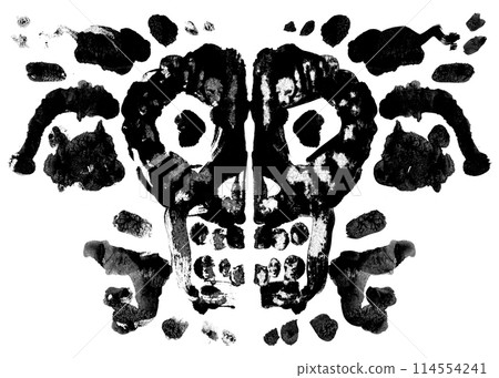 Mirror symmetrical black spots. Drops of paint 114554241