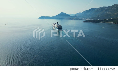 Departure of a passenger ship from the Montenegrin port 114554296
