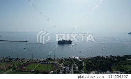 Departure of a passenger ship from the Montenegrin port 114554297