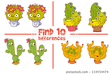 Find 10 differences in the picture. Educational game for kids. Attention task 114554474