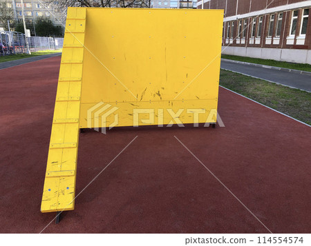 ladder to the high wall of obstacle course 114554574