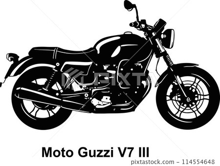 Moto Guzzi V7 III - Classic Vintage Motorcycle - Vector Stencil, Silhouette, Vector Clip Art for tshirt and emblem Moto Guzzi V7 III - Classic Vintage Motorcycle - Vector Stencil, Silhouette, Vector Clip Art for tshirt and emblem 114554648