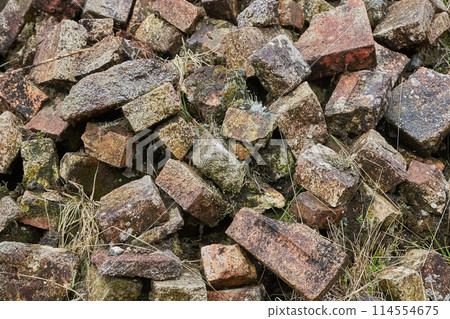 Debris pile of wall bricks Debris pile of wall bricks 114554675