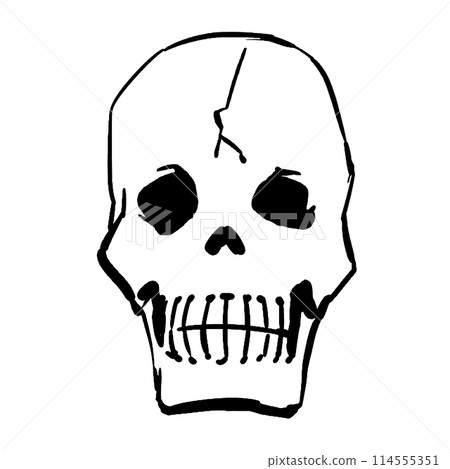 破裂的頭骨的插圖 破裂的頭骨的插圖 114555351