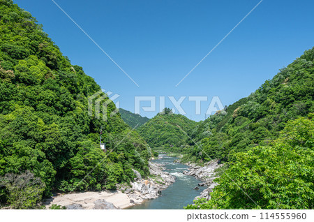 新綠的木津川風景 京都府笠置町 114555960