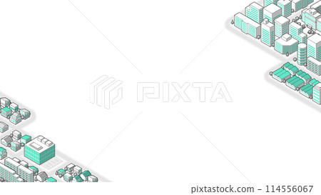 Three-dimensional cityscape seen from above vector illustration 114556067