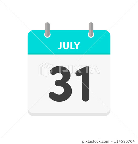 July 31st, July 31st daily calendar icon - Calendar material with date 7/31 114556704