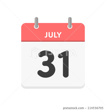 July 31st, July 31st daily calendar icon - Calendar material with date 7/31 114556705