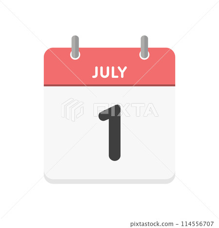 July 1st/July 1st daily calendar icon - Calendar design material with date 7/1 July 1st/July 1st daily calendar icon - Calendar design material with date 7/1 114556707