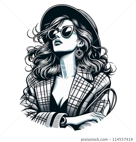 很酷的太陽眼鏡女人 114557419