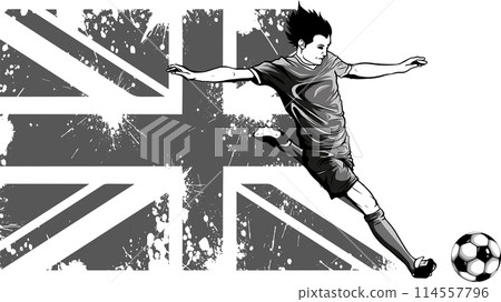 football Soccer player kicking ball. Vector illustration football Soccer player kicking ball. Vector illustration 114557796