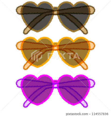 Crayon illustration of sunglasses [set] 114557836