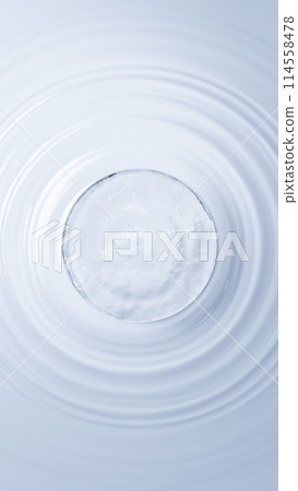 Floating ice platform on the water surface. Ripples. 3D (portrait) 114558478
