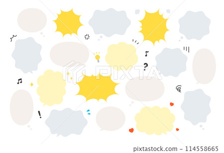 一組簡單的語音氣泡和圖示【向量插畫素材】 114558665