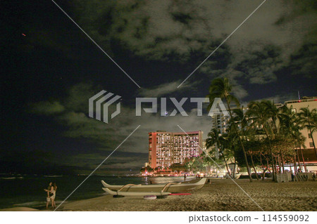 Night view of Waikiki Beach Night view of Waikiki Beach 114559092
