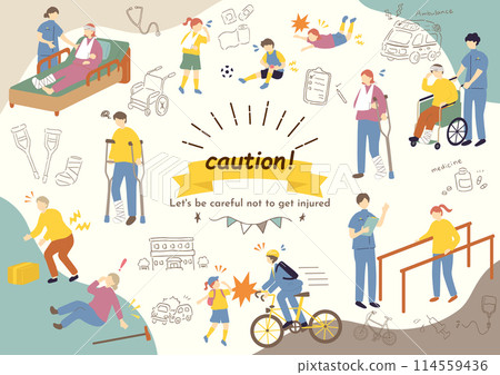 Injured person illustration collection 114559436