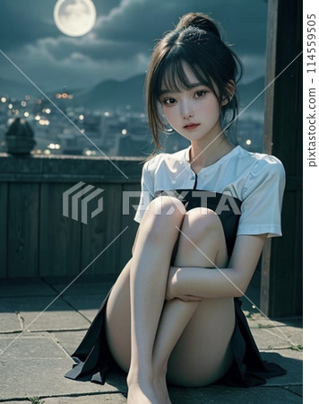 遊廊的年輕女子 114559505
