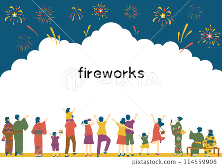 People who enjoy the fireworks display 114559908